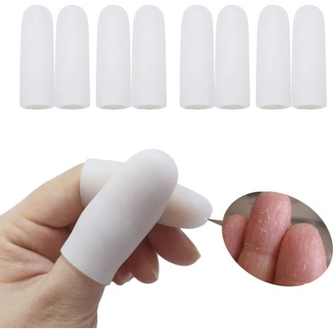 Protections pour les doigts - Embouts de doigts en silicone - Protection du bout des doigts en gel - Idéal pour soulager le doigt à ressaut, l'arthrite des doigts, les craquelures et autres douleurs a (1/5)