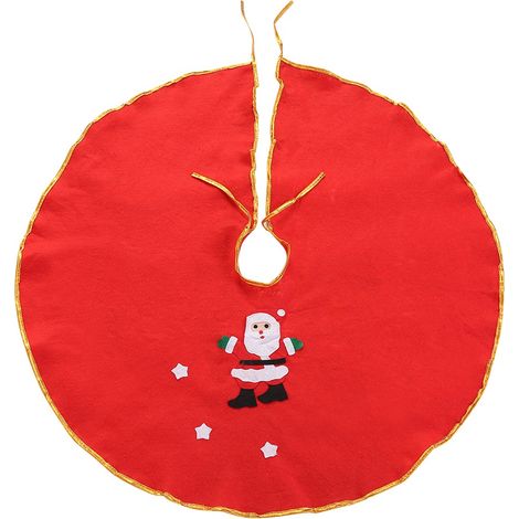 Jupe D Arbre De Noël En Non Tissé Bordure Dorée Bonhomme De Neige Décoration Intérieure 1 Pièce (1/5)