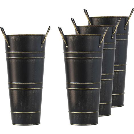 Jardinière cubique à motif floral français, pot de fleurs avec composition noire (1/5)