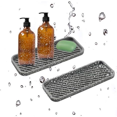Bonde de sol en silicone 2 pièces - Gris foncé (1/5)