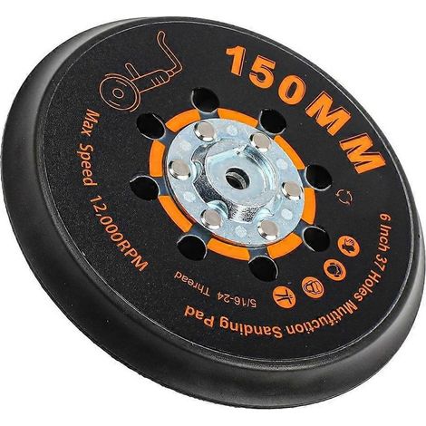 150 mm (6 Zoll) Schleifteller mit 37 Löchern, für MAXXT Exzenterschleifer, kompatibel mit Exzenterschleifern und Poliermaschinen, maximale Drehzahl 12.000 U/min. (1/5)
