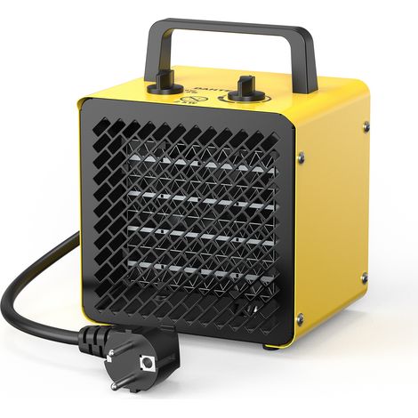 Chauffage Électrique 2000W Céramique - Chauffage Soufflant Compact pour Bureau, Design Économique - Jaune [Classe Énergie A] (1/5)