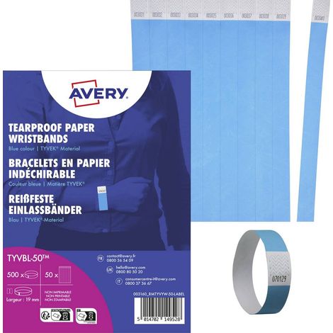 Avery-Zweckform TYVBL-50 Nastro di ammissione (L x L) 256 mm x 19 mm striscia adesiva 500 pz. (1/4)