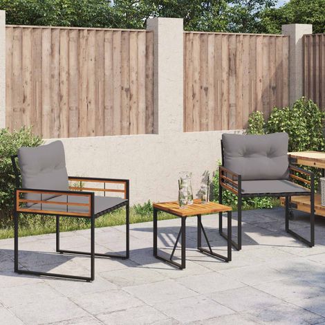vidaXL  Outdoor Furniture Set  with Cushion 3 pcs Light Grey