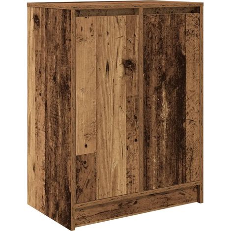 Zapatero vintage con 2 puertas 57 x 34 x 76 cm espacio de almacenamiento optimizado madera de ingeniería acabado envejecido 020051776 (1/5)