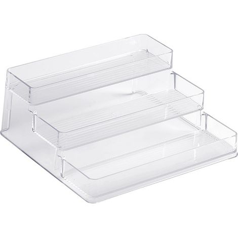 Étagère surélevée en acrylique transparent à 3 niveaux pour cuisine et salle de bain (1/5)