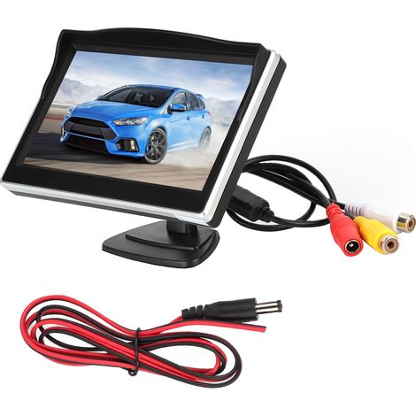 monitor LCD de 5 pulgadas, 2 entradas AV, resolución 480x272, compatible con sistema de marcha atrás, para coches (1/5)