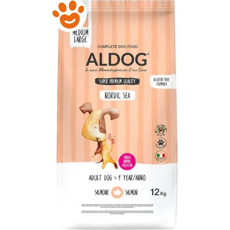 Aldog Dog Super Premium Medium Large Adult Nordic Sea - Sacco 12 Kg - Cibo Secco Cani