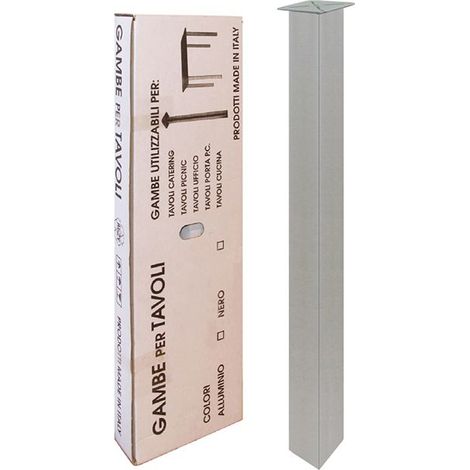 MOBILA - KIT 4 GAMBE QUADRE 40X40 MM CONPIASTRA FISSA ALLUMINIO