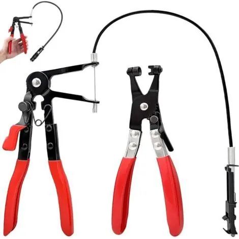 Pince à colliers de serrage en 2 parties, pince à colliers de serrage, pince à colliers auto-serrante, pince à colliers d'échappement, pince à colliers d'échappement flexible de 650 mm pour l'installa (1/3)