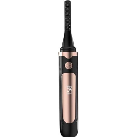 Recourbe-cils chauffant électrique avec 4 modes de température, affichage LED et rechargeable de type C – Boucle longue durée, sûr et portable (noir/or) (1/5)