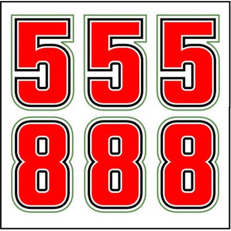 Adesivi Tabella Numero 58 Sic, Rosso