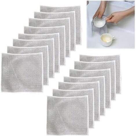 Set of 15 Metallic Wire Tea Towels - Anti-Scratch Scouring Pads, for Dishes and Pots, 20x20cm (1/5)