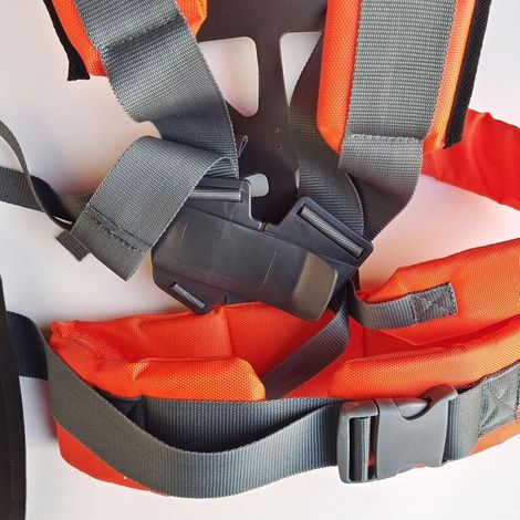 Coprispazzola regolabile a due spalline - Tracolla universale in nylon per tosaerba e decespugliatori (tracolla comfort) (1/4)