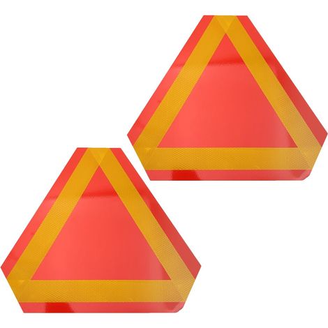 2 pièces Triangle Réfléchissant Voiture pour Véhicules Lents Sécurité Routière Améliorée Résistant Intempéries Haute Visibilité (1/5)