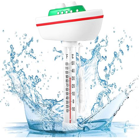 Floating Pool Thermometer, Cartoon Pool Thermometer, Swimming Pool Thermometer, Easy Read Pool Thermometer with Rope for Baby Pools, Fish Ponds and Aquariums (1/5)