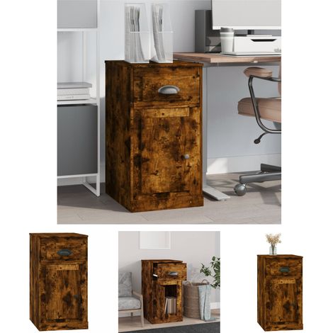 Räuchereiche - vidaXL Beistellschrank mit Schublade Räuchereiche 40x50x75 cm - Wohnzimmerbeistellschrank (1/5)