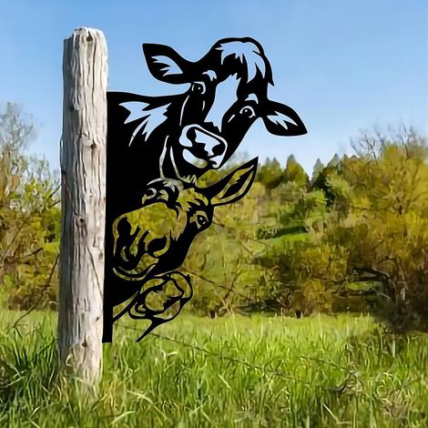 vache + Ne + Canard Ornements De Jardin En Mtal Pour Cltures, Dcorations D'extrieur Et De Maison, Dcoration De Jardin, Sculptures, Silhouettes En (1/5)