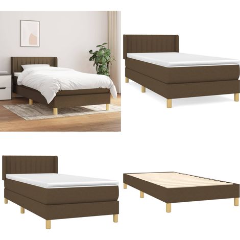 Boxspringbett mit Matratze Dunkelbraun 90x200 cm Stoff - Boxspringbett - Doppelbett - Bettenrahmen - Lattenrost - Matratze - Home & Living (1/5)