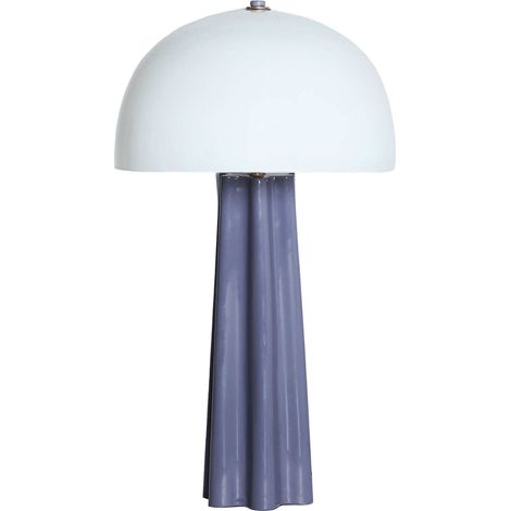 Lampe de table design moderne en fer doré et verre blanc - Doré et blanc opaque (1/3)
