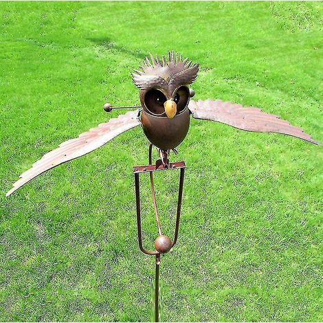 Hibou, moulin à vent, décoration de jardin ou de cour, ornement en fer forgé (1/4)