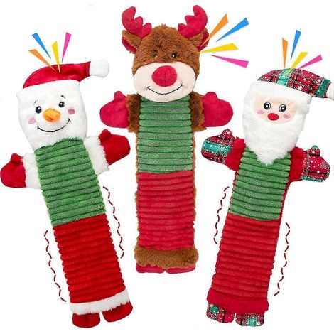 Jouets de Noël pour chiens avec papier crissant, sans rembourrage, pour grands chiens, jouets de dentition pour chiots à occuper, jouet interactif en peluche. (1/5)