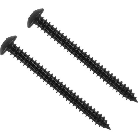 Lot de 40 vis à bois autotaraudeuses M5 x 50 mm en acier au carbone avec tête ronde, plaqué zinc noir, idéales pour les meubles et les projets de bricolage (1/5)