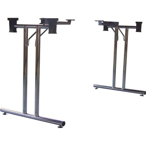 Pied de table pliante en acier chrome poli 710-715mm – Vis de fixation incluses – Livraison par paire (2 piétements) – BMB