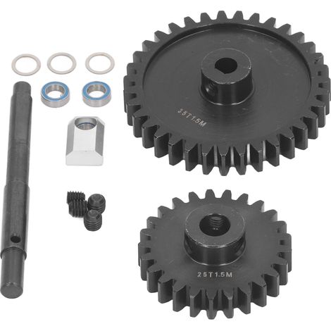 gehärtete Stahl-Stirnräder 1,5 m und Antriebswelle, Ersatzteilset für Traxxas 1/5 RC-Car (25T + 35T). (1/5)