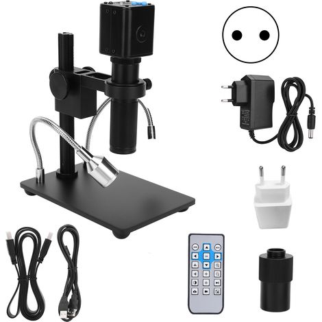 Caméra microscope numérique HD 16MP 150X oculaire industriel, alimentation AC100-240V, prise UE, fournitures d'atelier, grossissement précis. (1/5)