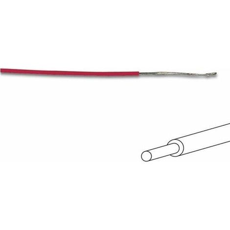 Fil De Cablage - 1.4 Mm Diametre Exterieur - 0.2 Mm² Section - Monobrin - Cuivre Etame - Rouge - 100 M