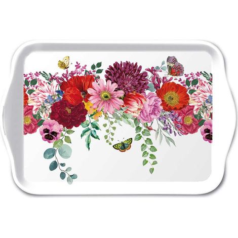 Mini plateau vide poche rectangulaire Bordure Fleurie (1/2)
