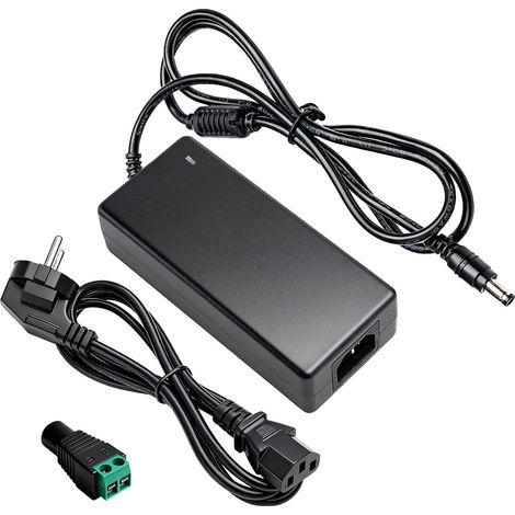 Adaptateur Alimentation 24V 6A, 144W Adaptateur Secteur Alimentation 100-240 V CA à 24V 6A CC Avec Connecteur Terminal LED et Prise de Sortie DC 5,5 x 2,5mm pour Bandeaux LED, Caméras de Surveillance (1/5)