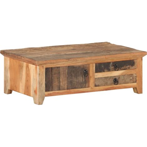 Couchtisch 90x50x31 cm Recyceltes Massivholz