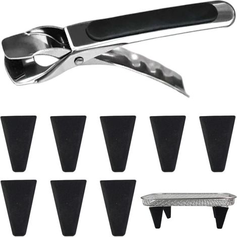 Pieds Silicone Friteuse Air – 8 Pièces + Pince – Antidérapants – Grilles Rondes/Carrées – Hauteur (1/5)