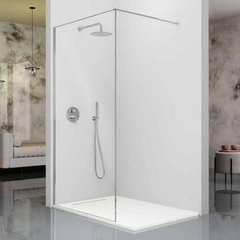 Walk In Duschwand FRESH ARENA silber glänzend / 90 cm