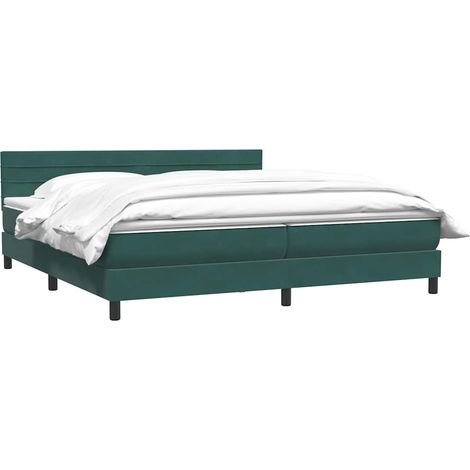 Giroletto a Molle con Materasso Verde Scuro 180x220 cm Velluto vidaXL