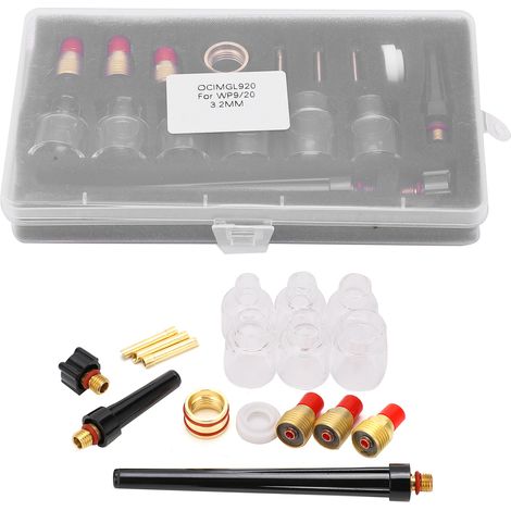 Kit accessoires torche soudage TIG, consommables laiton, buse verre 2mm pour WP9/WP20 (1/5)