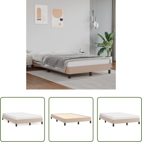 Kunstlederbett - Bettgestell ohne Matratze Cappuccino-Braun 120x190cm Kunstleder (1/5)