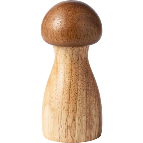 Molinillo de pimienta manual de madera de acacia, pequeño molinillo de sal recargable con forma de seta, práctico utensilio de cocina para especias y pimienta, para uso doméstico.