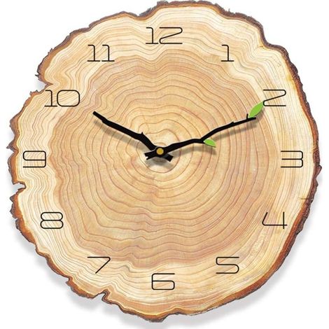 Vintage wooden wall clock, antique wall clock without ticking noise, vintage country style wall clock, shabby silent wall clock for small living room (1/5)