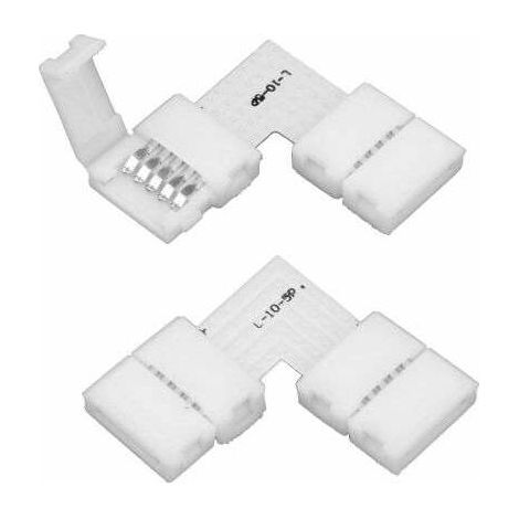2x connecteur rapide en L à clipser pour ruban LED 10mm 90° 12V 24V angle jonction raccord luminaire cuisine maison salle de bain (1/2)