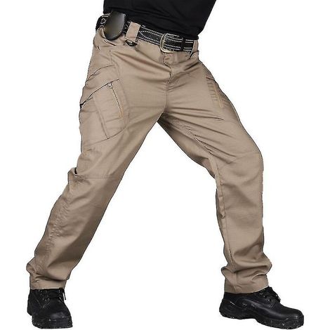 Pantalon tactique imperméable New Soldier pour homme, pantalon cargo de travail, pantalon de combat d'extérieur, taille XL, kaki (1/5)