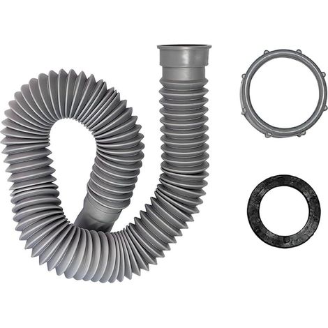 Tuyau de Vidange Flexible, Cuisine évier Salle de Bain Sanitaire Drain Connexion, Diamètre Intérieur Fileté 45mm, Extensible de 370 mm à 700 mm (1/5)