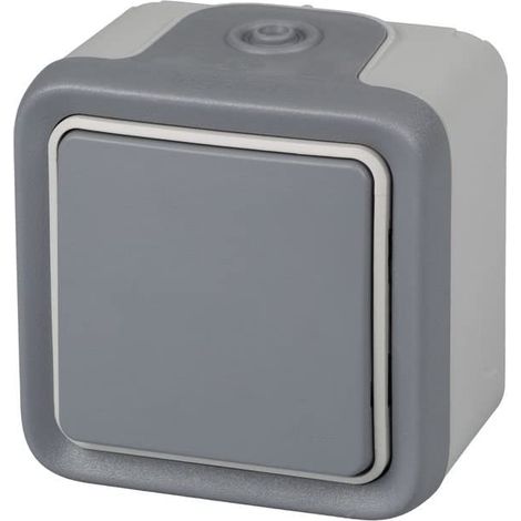 BOUTON POUSSOIR DE SURFACE IP55 GRIS