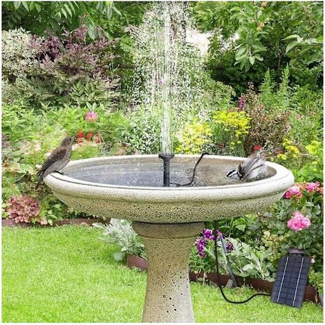Kit de fontaine solaire à monter soi-même, pompe à eau solaire avec 4 buses, fontaine extérieure à monter soi-même pour bain d'oiseaux, jardin.