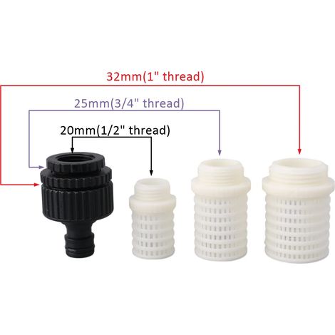 (C-Set) Raccord rapide de 16 mm pour tuyau d'arrosage avec filtre intégré, compatible avec les systèmes d'arrosage automatiques et les pompes à eau. (1/5)