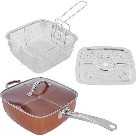 4-teiliges Set Edelstahl-Antihaft-Bratpfanne, multifunktionaler Topf, Küchenutensilien (1/5)