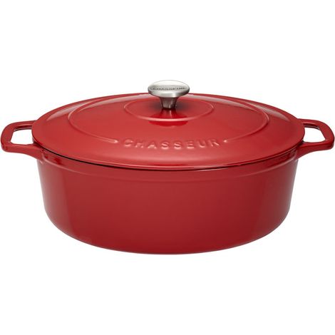 Chasseur - Cocotte ovale 29 cm chasseur rouge uni interieur sable (1/2)