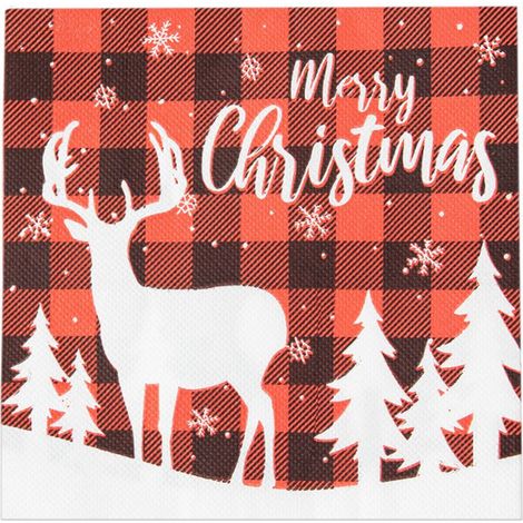 60 serviettes en papier jetables à motif de Noël, serviettes de cocktail festives, serviettes pour le Nouvel An, les dîners d'hiver et la décoration, motif flocons de neige rouges (1/5)